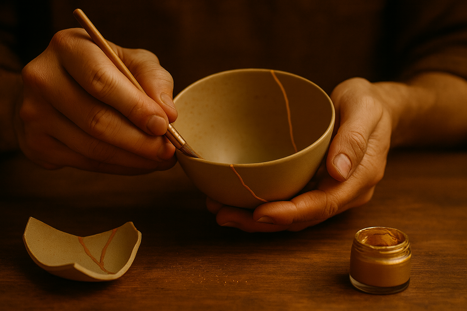 Kintsugi con oro real